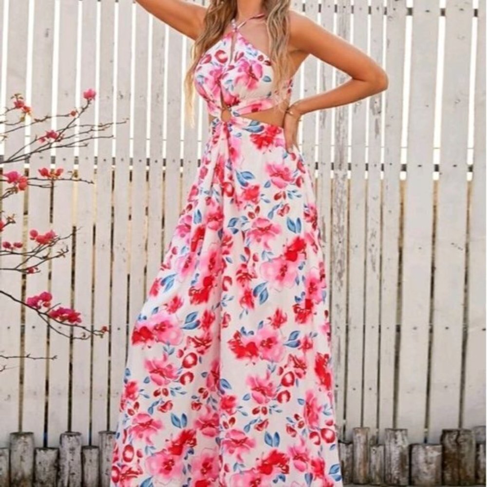 BACKLESS TIE BACK BOHO DRESS - Picture 12 of 15
